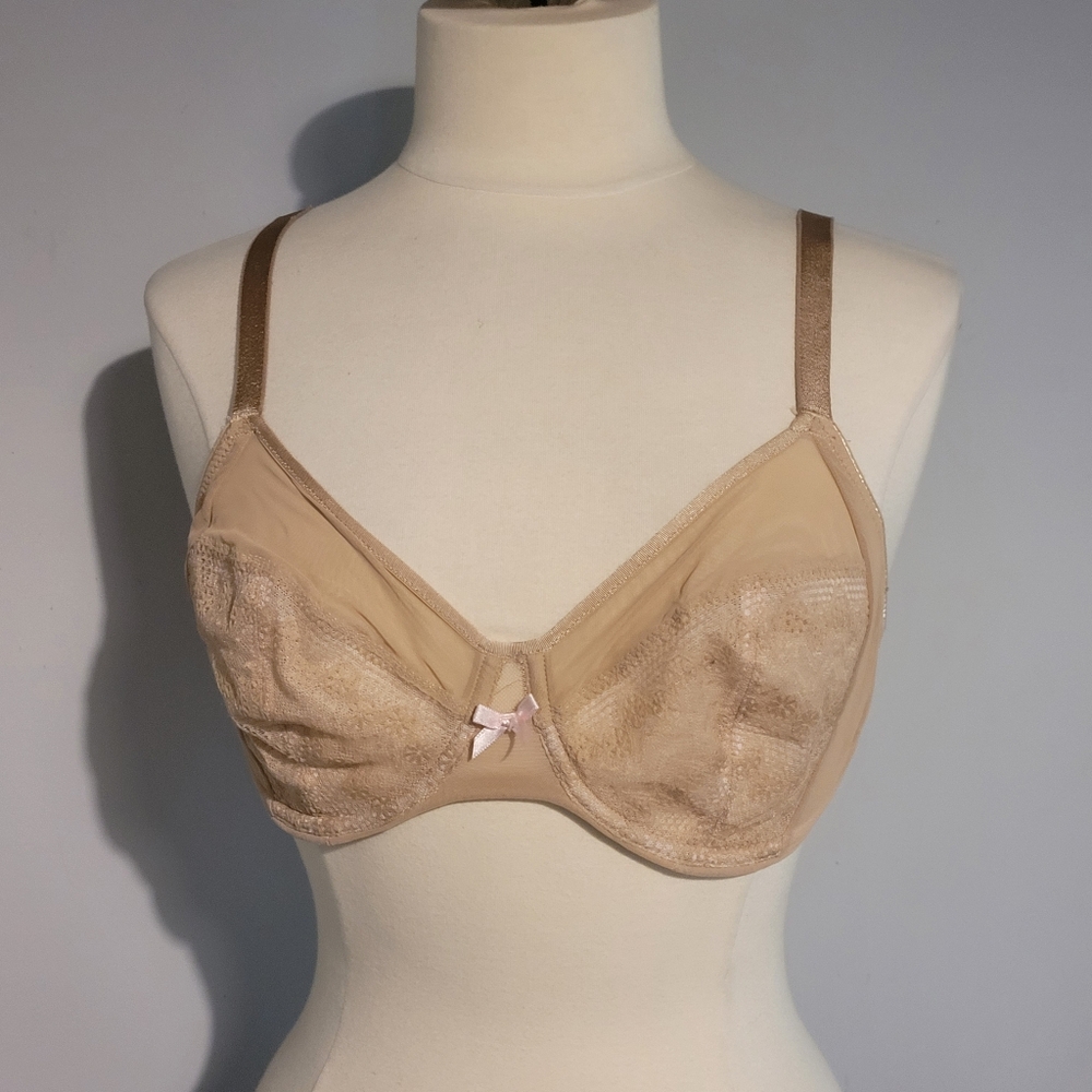 Chantelle Elegant Tan Lace Bra Size 36C